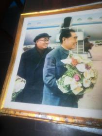 毛主席和周总理 朱委员长在一起 （铁皮画）