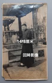 民国某地联排棋亭老照片