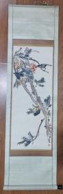 河南郑州老画家  贺乃武 八十年代原装裱 花鸟画  惜轴头缺失一个