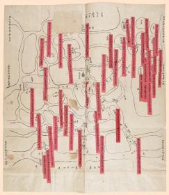 古地图1862 青浦县境舆图 清同治元年。纸本大小49.62*57厘米。宣纸艺术微喷复制