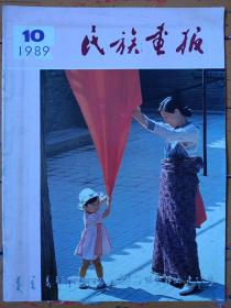 《民族画报》1989年第10期，内容提要:封面:在红旗下、摄影艾力肯；封底:云蒸霞蔚、摄影成卫东；封二、节日的天安门广场、摄影陈家才；庆祝国家民委成立四十周年；从封闭中走出；金光灿灿；希望之星从戈壁升起；国画:巍然屹立、作者梁荣中；志在南珠；通过无人区；来稿选登；源于大山的瑶族聚舞；罗特与奥尔特的故事；高山族风情掠影；苗族吊脚楼；漾濞彝族自治县。