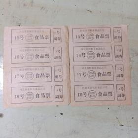 邯郸市食品公司食品票（两张）