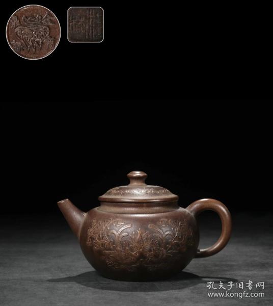 旧藏【金鼎商标，桂林】款泥绘纹老壶