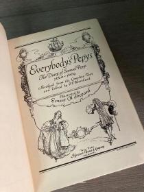 Everybody's Pepys（《人手一本皮普斯》，E.H.Shepard插图，布面精装，毛边，1928年老版书，带藏书票）