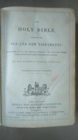 【补图】1869年 Holy Bible《圣经》 全极品珍珠纹摩洛哥羊皮豪华全封装桢 配补多张精美插图