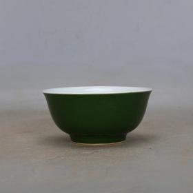 1962上海博物馆军绿釉碗