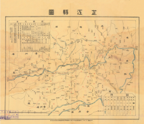 民国三十二年（1943年）《芷江县老地图》原图高清复制（民国湖南怀化芷江老地图、芷江侗族自治县老地图、芷江地图）全图规整，年代准确，标注详细，图中附带县县治资料，请看保甲人数。芷江县地理地名历史变迁重要史料。裱框后，风貌好。