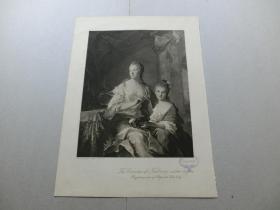 【百元包邮】《伯爵夫人和她的女儿》 （THE COUNTESS OF NEUBOURG AND HER DAUGHTER）1902年 照相版画 源自艺术日志 伦敦韦尔图公司版本（LONDON:H.VIRTUR）  纸张尺寸约31.7×23.4厘米（货号AJ1035）附一网络彩图作对比和欣赏