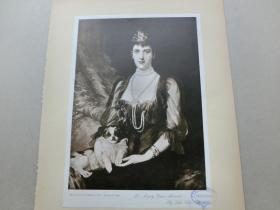 【百元包邮】《亚历山德拉女王》 （HER MAJESTY QUEEN ALEXANDRA）1902年 平版画 源自艺术日志 伦敦韦尔图公司版本（LONDON:H.VIRTUR）  纸张尺寸约31.7×23.4厘米（货号AJ1040）