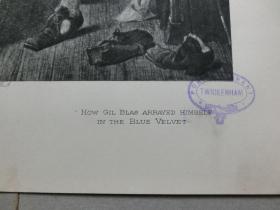 【百元包邮】《HOW GIL BLAS ARRAYED HIMSELF IN THE BLUE VELVET》（HOW GIL BLAS ARRAYED HIMSELF IN THE BLUE VELVET）1901年 照相版画 源自艺术日志 伦敦韦尔图公司版本（LONDON:H.VIRTUR）  纸张尺寸约31.7×23.4厘米（货号AJ1057）