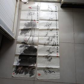 徐川 国画   共2张合售（每张规格：133*34CM）