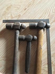 老工具，老铁锤铁榔头 三把