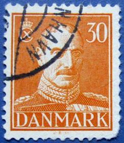 克里斯蒂国王像--丹麦邮票--早期外国邮票甩卖--实拍--包真
