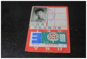 武汉市学生定线月票一枚（植树节票花）