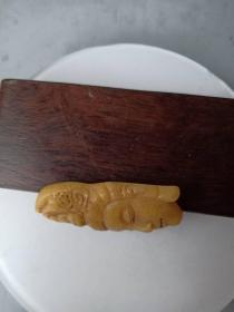 乡下收的清代传骨雕佛首挂件.