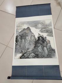 已故中国画院著名山水画家李颖作品原装立轴约4平尺保真