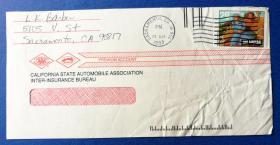 外邮封：1993年美国“oklahoma”29美分邮票自然实寄封