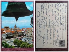 外国明信片，葡萄牙实寄原版，城市风光，
，品如图