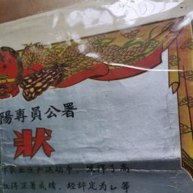 1957年湖南省黔阳专员公署先进工作者奖状大张漂亮