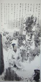 中国近现代当代名画家孔维克国画花鸟画人物《阳明恪竹图》原作保真