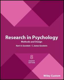 Research in Psychology Methods and Design 8e  英文原版 心理学方法与设计研究 现代心理学史[美]C·詹姆斯·古德温