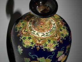 京都并河靖之作七宝烧立瓶