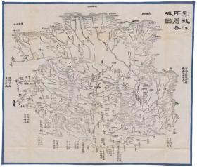 古地图1864 黑龙江所属各城图 法国藏本。纸本大小48.63*57.11厘米。宣纸艺术微喷复制。