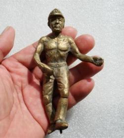 老的铜雕像 煤矿工人