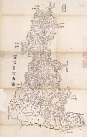 古地图1864 湖北四川合图。纸本大小79.32*50.58厘米。宣纸艺术微喷复制。