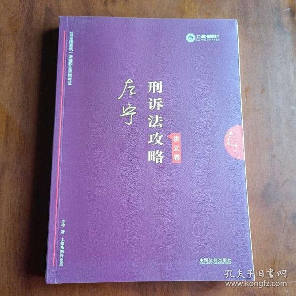 司法考试2019 上律指南针 2019国家统一法律职业资格考试：左宁刑诉法攻略·讲义卷