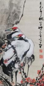 林金定2条五尺屏花鸟梅鹤与牡丹花双飞。每张1800。两张总共3200元特价。可单独买。