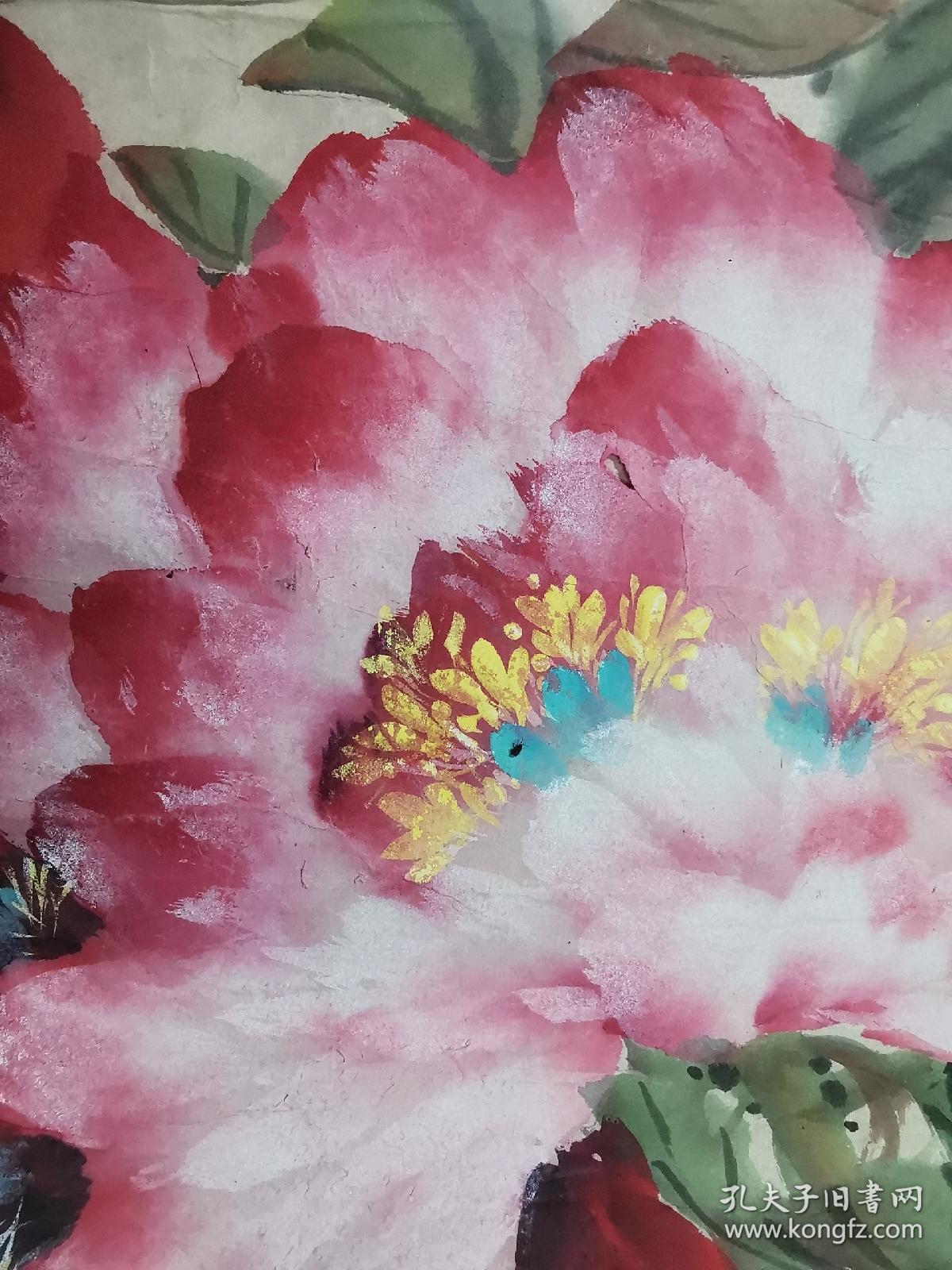 林金定2条五尺屏花鸟梅鹤与牡丹花双飞。每张1800。两张总共3200元特价。可单独买。