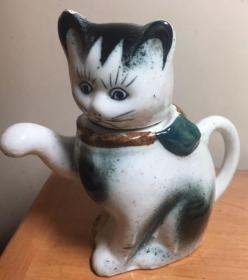 小瓷器 猫茶壶 猫壶 尺寸品相以图为准