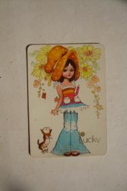 1982年    年历卡   LUCKY     凹凸版