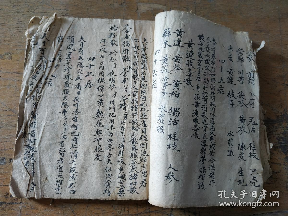 江西老中医祖传医《目科》药书手抄本一厚册，术业有专攻，七十二症眼科疾病，有论有方，丸散点滴，辨证施治，均为私传药方，识者宝之。前面数页破损。
