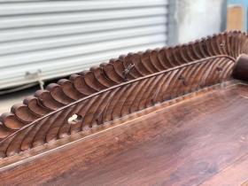 檀木,雕刻树叶,美人塌,包奖浑厚,纹理清晰自然,份量十足坚固耐用,