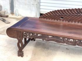 檀木,雕刻树叶,美人塌,包奖浑厚,纹理清晰自然,份量十足坚固耐用,