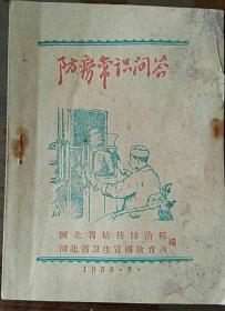 1958年 河北省结核防治院 河北省卫生宣传教育所【防痨常识问答】一册全 (少见)