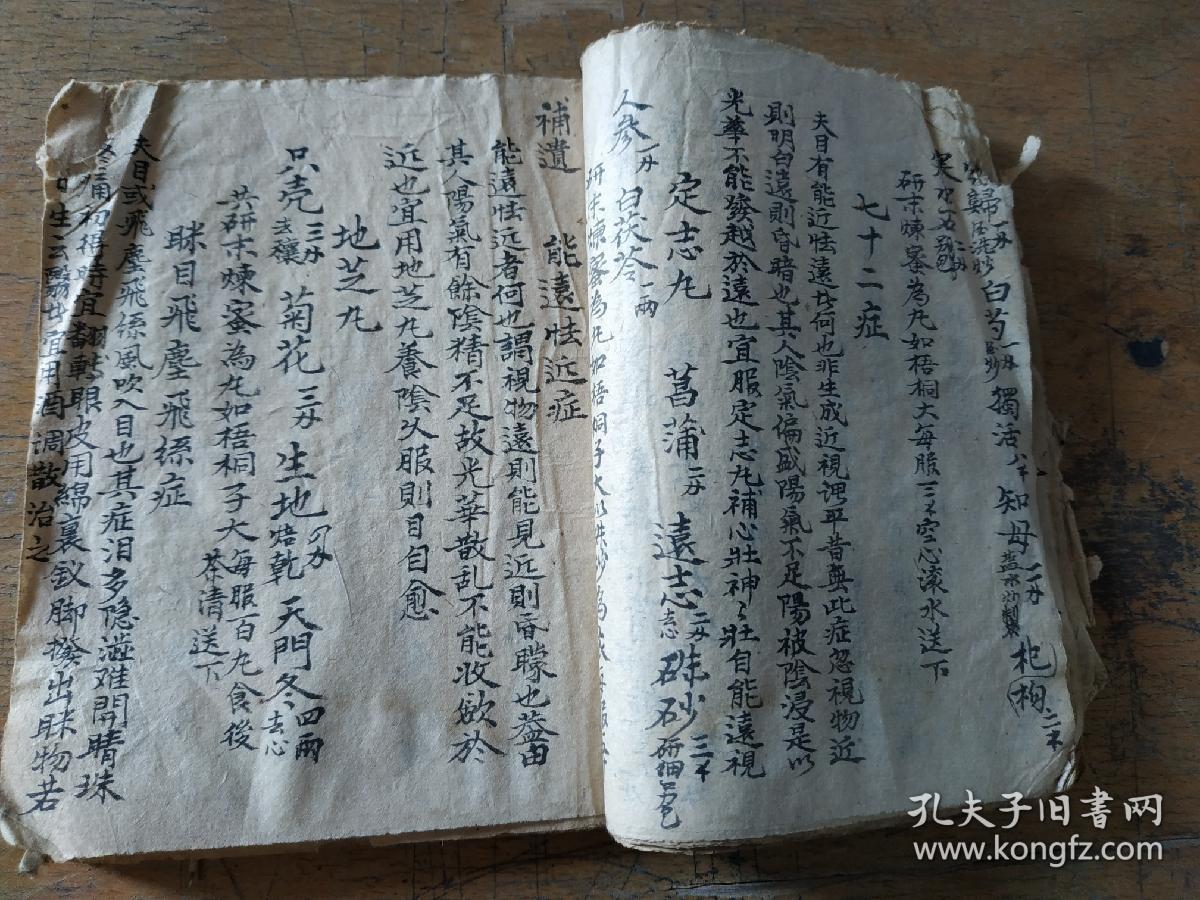 江西老中医祖传医《目科》药书手抄本一厚册，术业有专攻，七十二症眼科疾病，有论有方，丸散点滴，辨证施治，均为私传药方，识者宝之。前面数页破损。