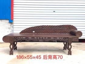 檀木,雕刻树叶,美人塌,包奖浑厚,纹理清晰自然,份量十足坚固耐用,