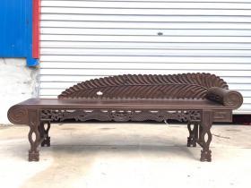 檀木,雕刻树叶,美人塌,包奖浑厚,纹理清晰自然,份量十足坚固耐用,