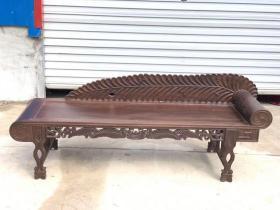 檀木,雕刻树叶,美人塌,包奖浑厚,纹理清晰自然,份量十足坚固耐用,