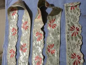 晚清民国刺绣衣服花边。300/5