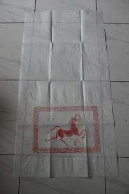 汉砖 宣纸 朱砂 拓片 【瑞兽】汉砖，出土于河南许昌。原砖原拓。.全手工拓 图案清晰.留有题跋空间