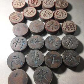 清黄杨木老象棋