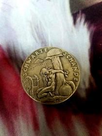 大银章 1920年 原版 黑色耻辱纯银纪念银章卡尔哥茨设计