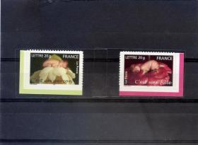 法国 2005 花与婴儿 不干胶邮票