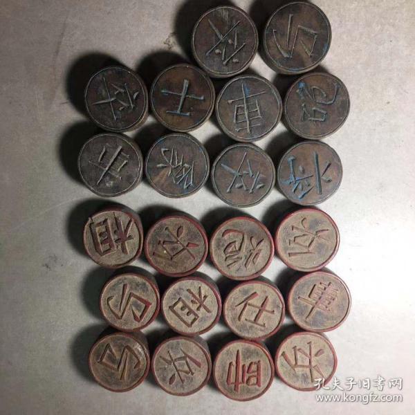 清黄杨木老象棋