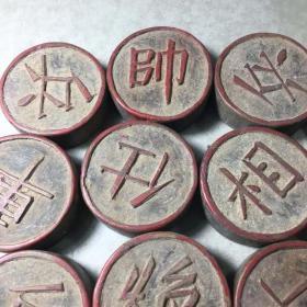 清黄杨木老象棋