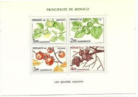 摩纳哥 1981 果树的四季——柿子，小全张